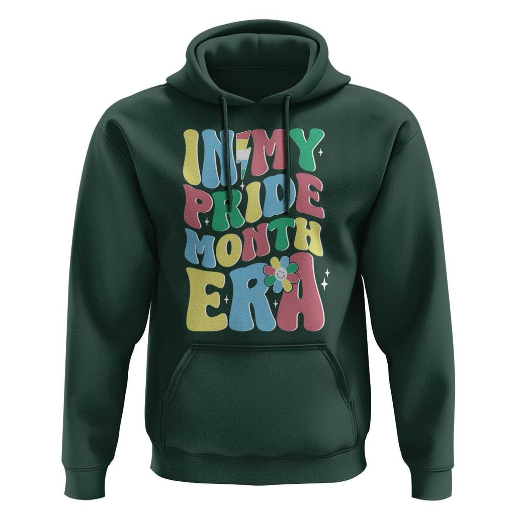 Disability Pride Month Hoodie In My Pride Month Era Retro Groovy Flower TS11 Dark Forest Green Print Your Wear