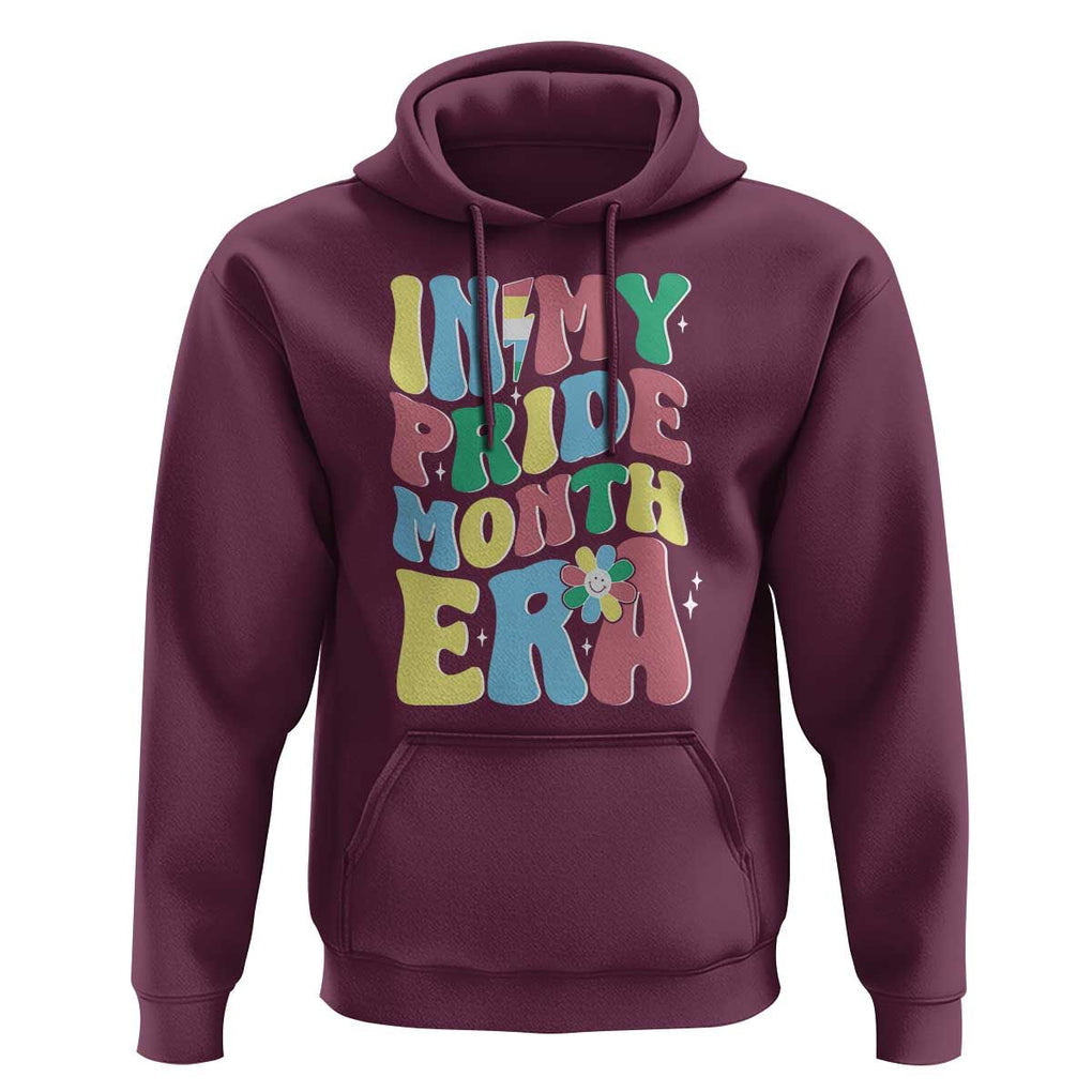 Disability Pride Month Hoodie In My Pride Month Era Retro Groovy Flower TS11 Maroon Print Your Wear
