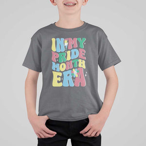Disability Pride Month T Shirt For Kid In My Pride Month Era Retro Groovy Flower TS11 Charcoal Print Your Wear