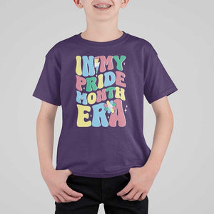 Disability Pride Month T Shirt For Kid In My Pride Month Era Retro Groovy Flower TS11 Purple Print Your Wear