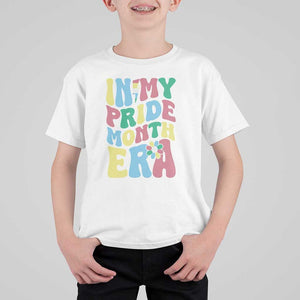 Disability Pride Month T Shirt For Kid In My Pride Month Era Retro Groovy Flower TS11 White Print Your Wear