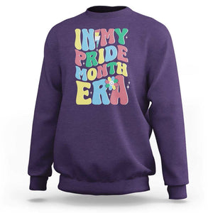 Disability Pride Month Sweatshirt In My Pride Month Era Retro Groovy Flower TS11 Purple Print Your Wear