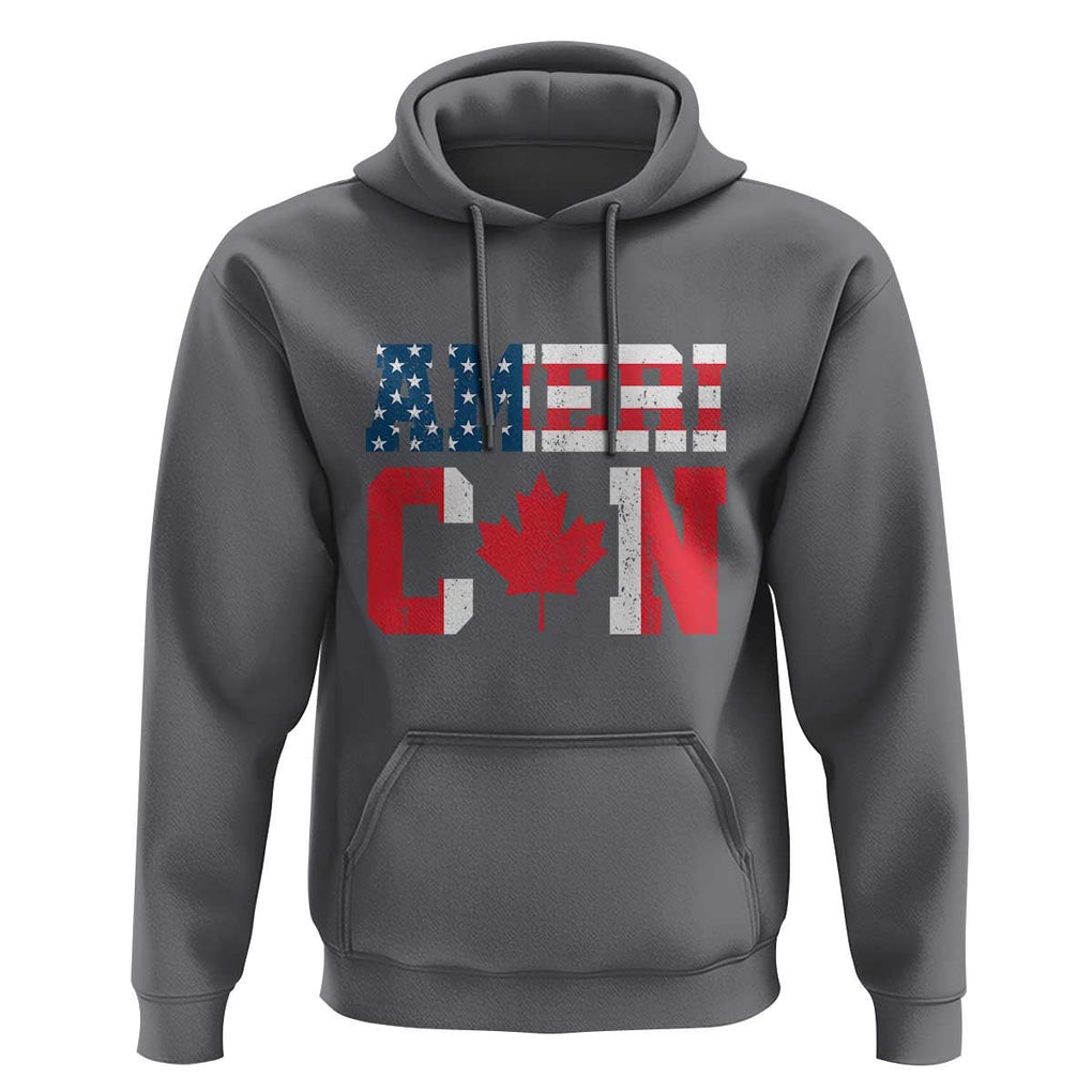 Half American Half Canadian Hoodie America Canada Patriotic Flag TS11 Charcoal Print Your Wear