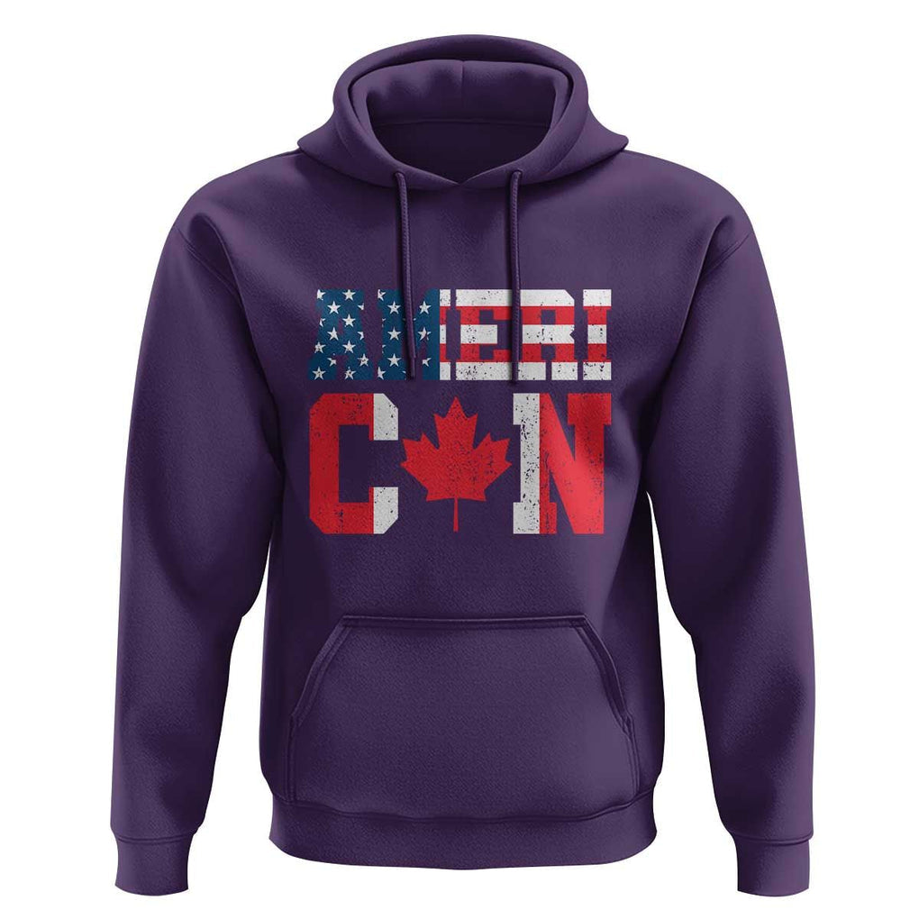 Half American Half Canadian Hoodie America Canada Patriotic Flag TS11 Purple Print Your Wear