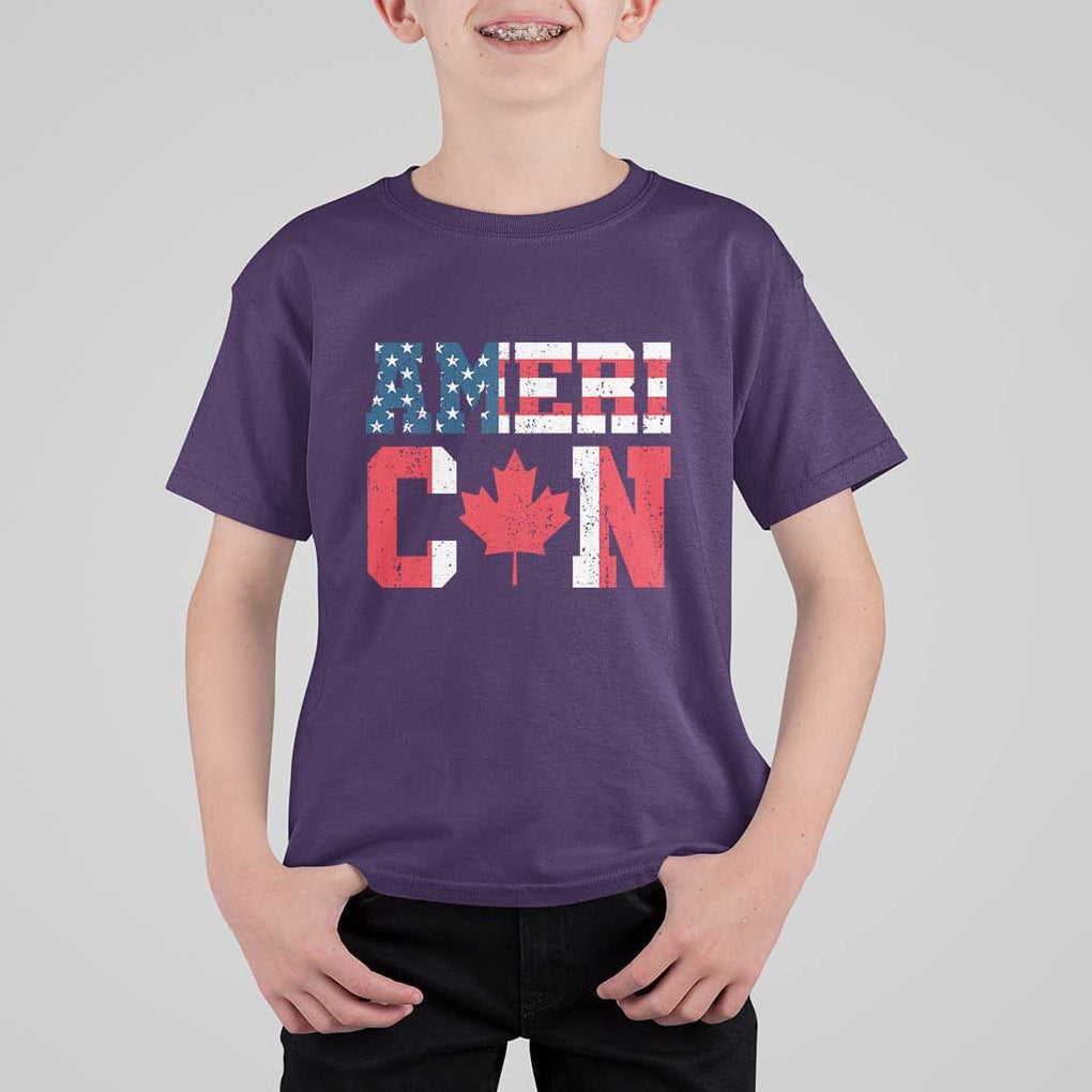 Half American Half Canadian T Shirt For Kid America Canada Patriotic Flag TS11 Purple Print Your Wear