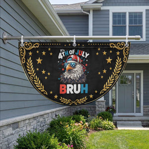 Funny Eagle It's 4th Of July Bruh Patriotic Fan Flag Bald Eagle American Flag