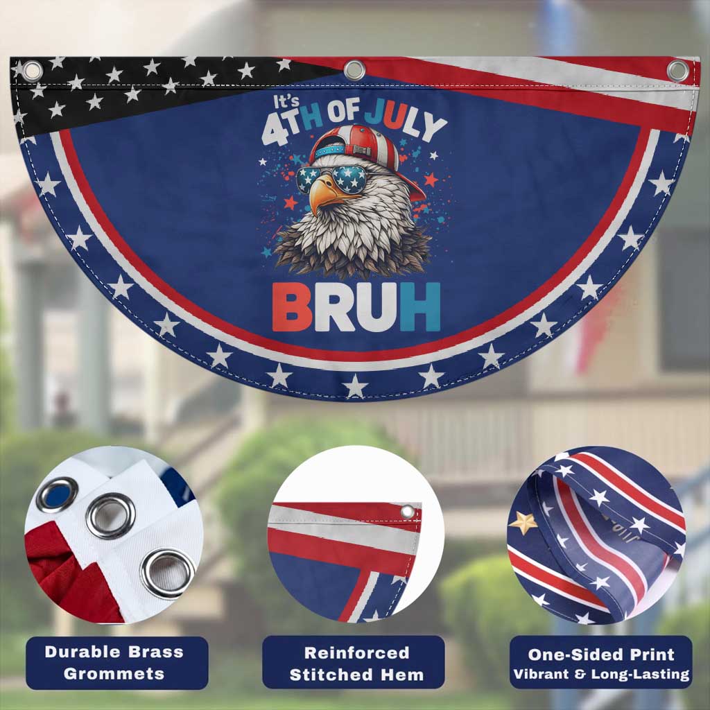 Funny Eagle It's 4th Of July Bruh Patriotic Fan Flag Bald Eagle American Flag