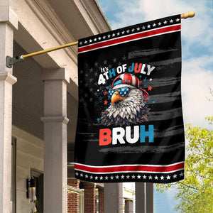 Funny Eagle It's 4th Of July Bruh Garden Flag Patriotic Bald Eagle American Flag TS11 Distressed Black Red Print Your Wear