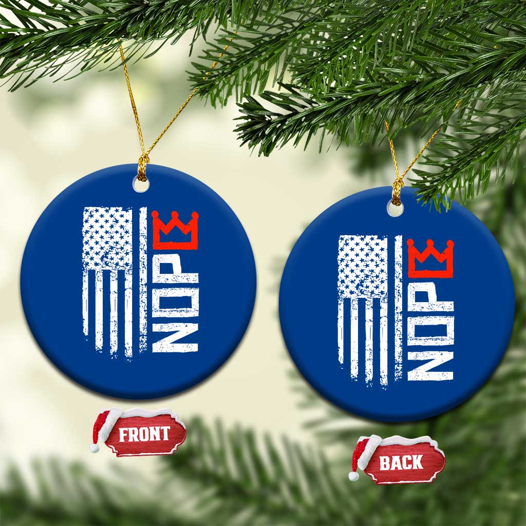 Funny Nope No Kings Vintage American Flag Ceramic Ornament TS11 1pc Blue Print Your Wear