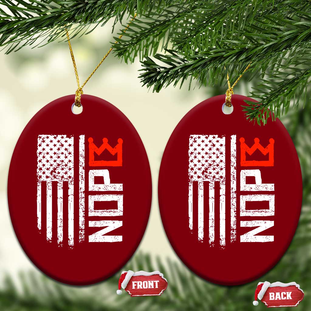 Funny Nope No Kings Vintage American Flag Ceramic Ornament TS11 Print Your Wear