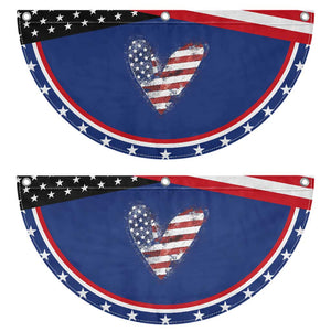 4th of July American Flag Heart USA Patriotic Fan Flag