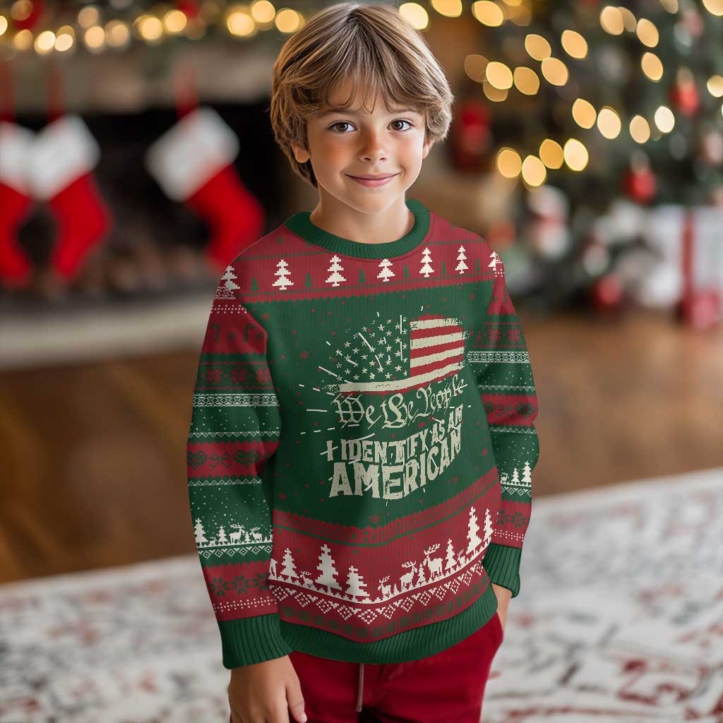 Funny I Identify As An American Knit Sweatshirt 4th Of July American Flag TS11 Christmas Print Your Wear
