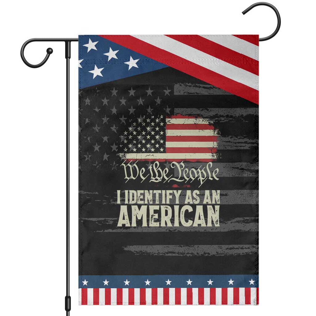Funny I Identify As An American Patriotic Garden Flag 4th Of July American Flag TS11 Distressed Black Blue Print Your Wear