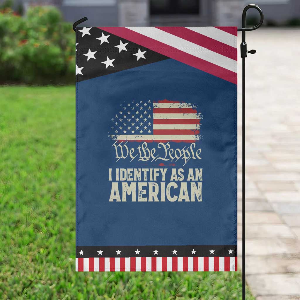 Funny I Identify As An American Patriotic Garden Flag 4th Of July American Flag TS11 Classic Blue Black Print Your Wear