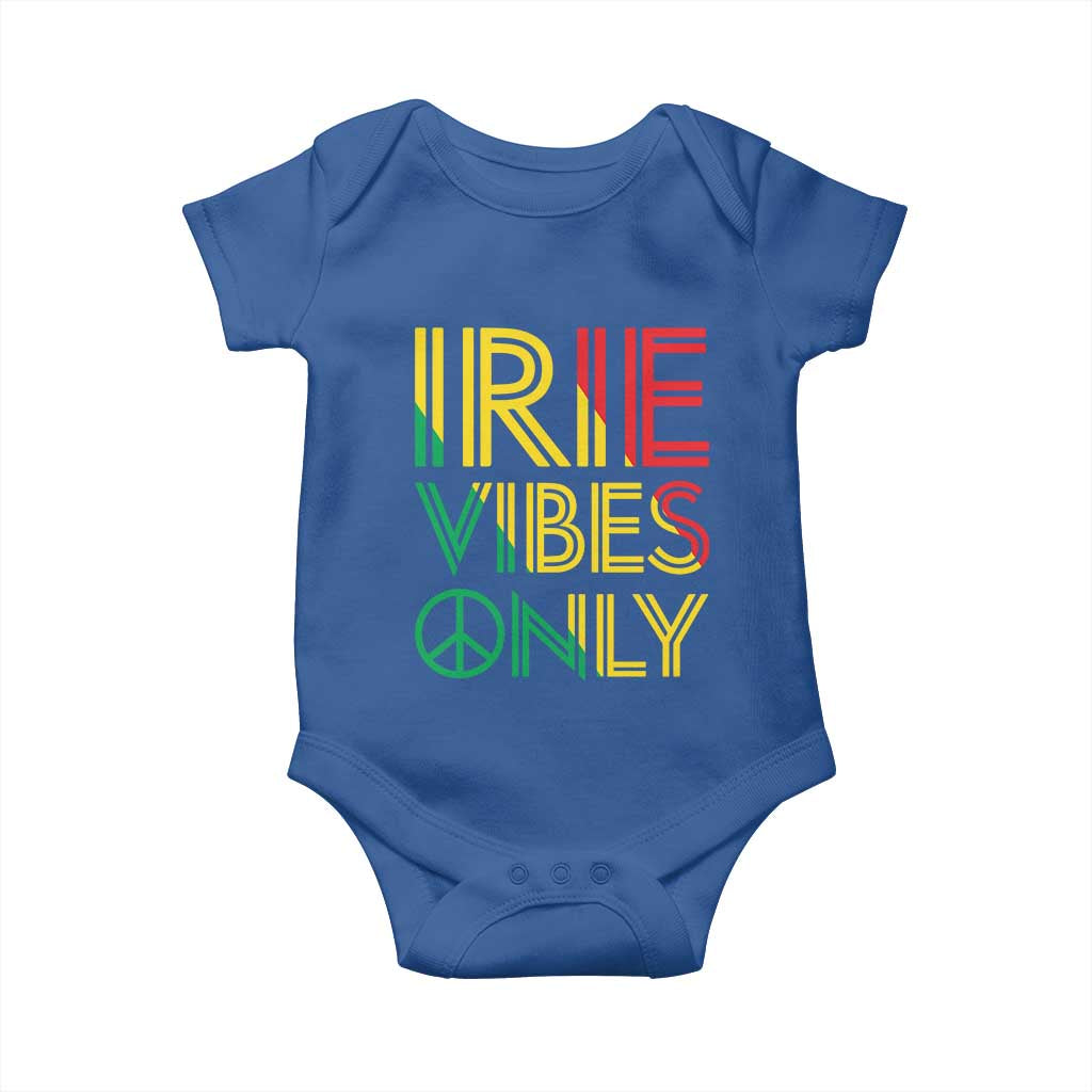 Irie Vibes Only Baby Onesie Rasta Reggae Roots Flag Music TS11 Royal Blue Print Your Wear