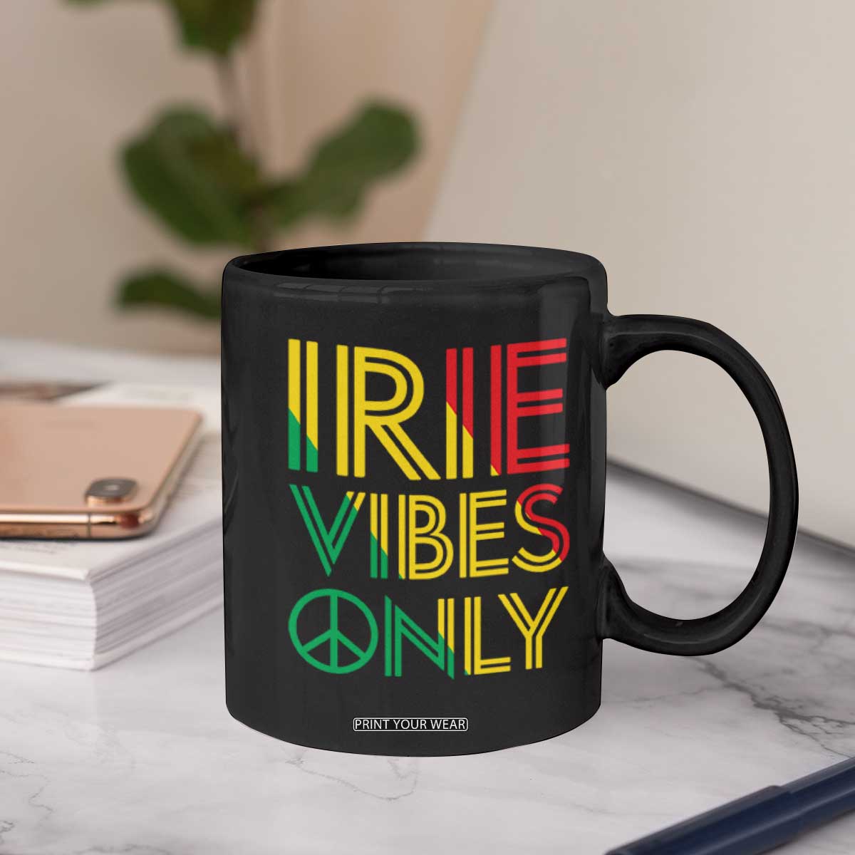 Irie Vibes Only Coffee Mug Rasta Reggae Roots Flag Music TS11 Print Your Wear