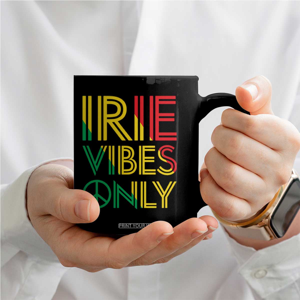 Irie Vibes Only Coffee Mug Rasta Reggae Roots Flag Music TS11 Print Your Wear