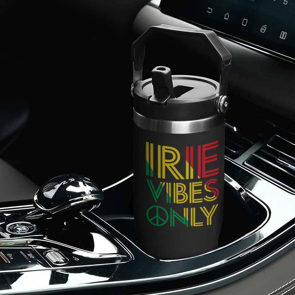 Irie Vibes Only Flip Straw Tumbler Rasta Reggae Roots Flag Music TS11 Print Your Wear