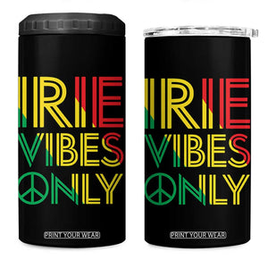 Irie Vibes Only 4 in 1 Can Cooler Tumbler Rasta Reggae Roots Flag Music TS11 One Size: 16 oz Black Print Your Wear