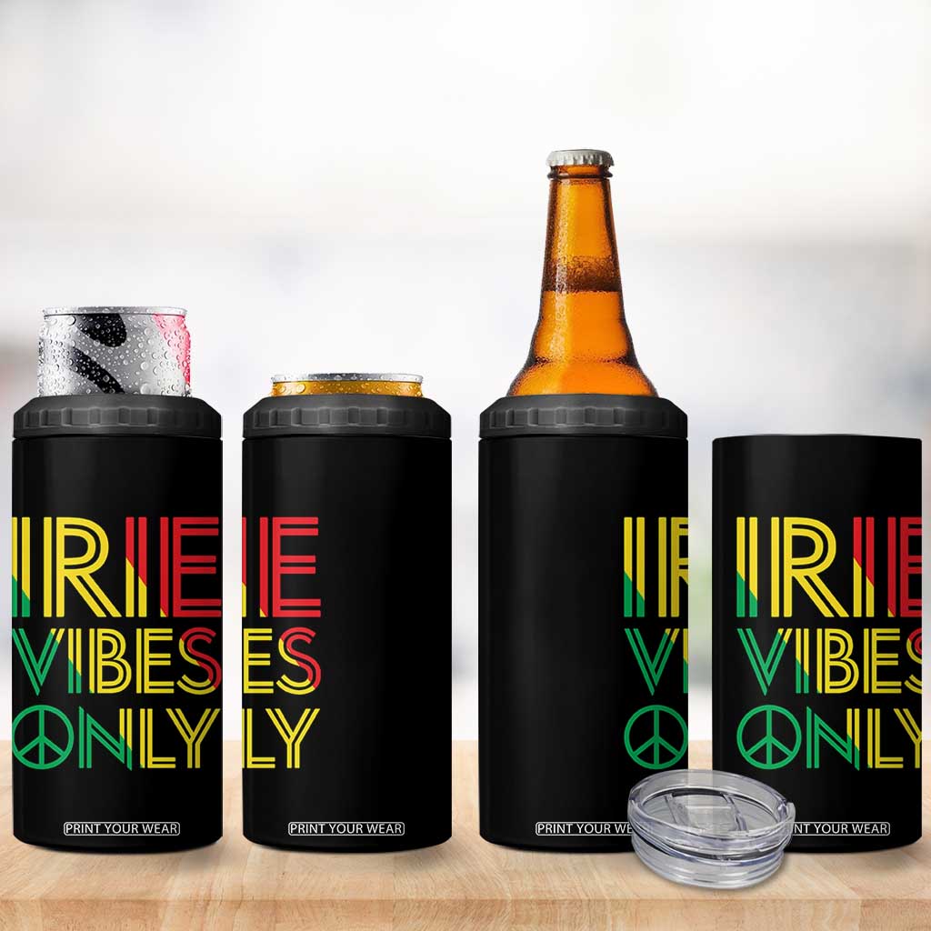 Irie Vibes Only 4 in 1 Can Cooler Tumbler Rasta Reggae Roots Flag Music TS11 Print Your Wear