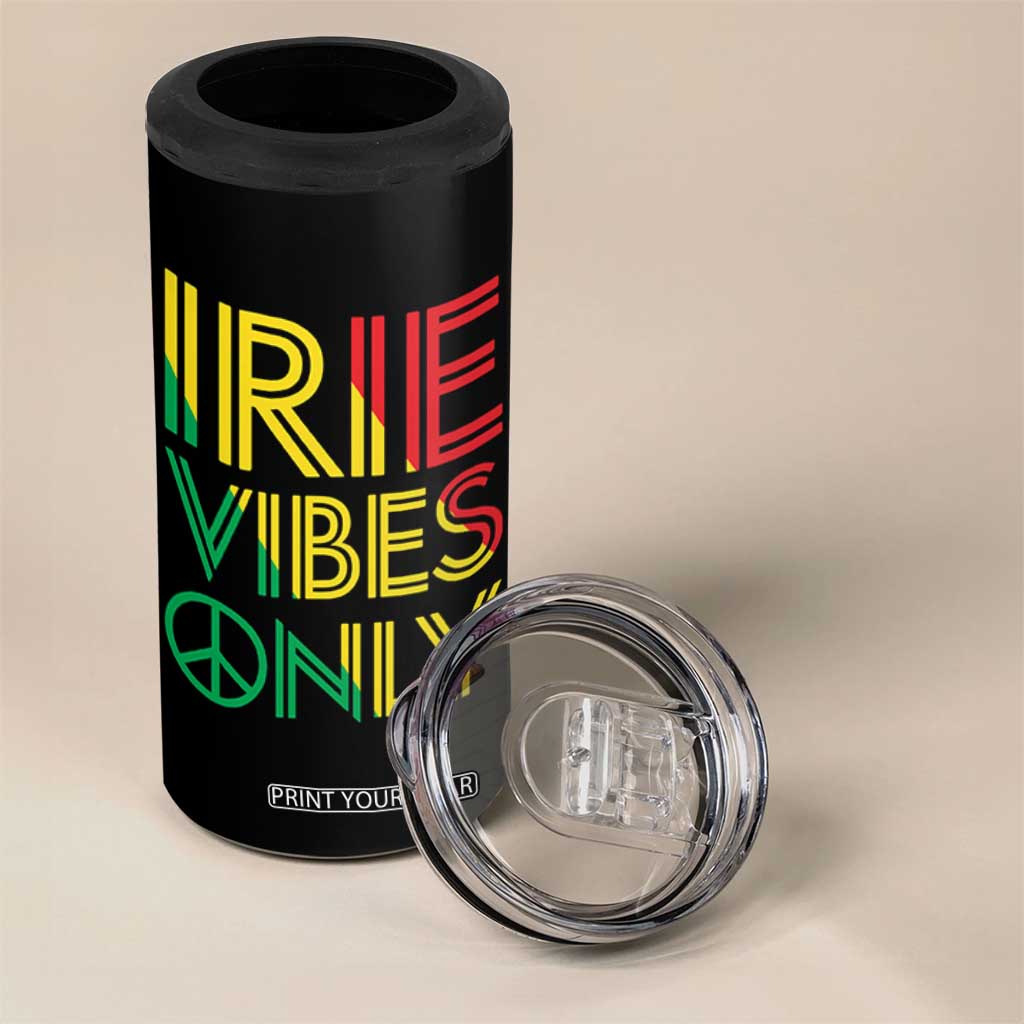 Irie Vibes Only 4 in 1 Can Cooler Tumbler Rasta Reggae Roots Flag Music TS11 Print Your Wear