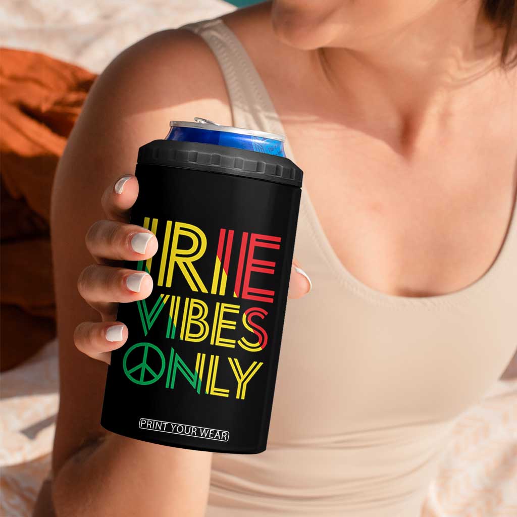 Irie Vibes Only 4 in 1 Can Cooler Tumbler Rasta Reggae Roots Flag Music TS11 Print Your Wear