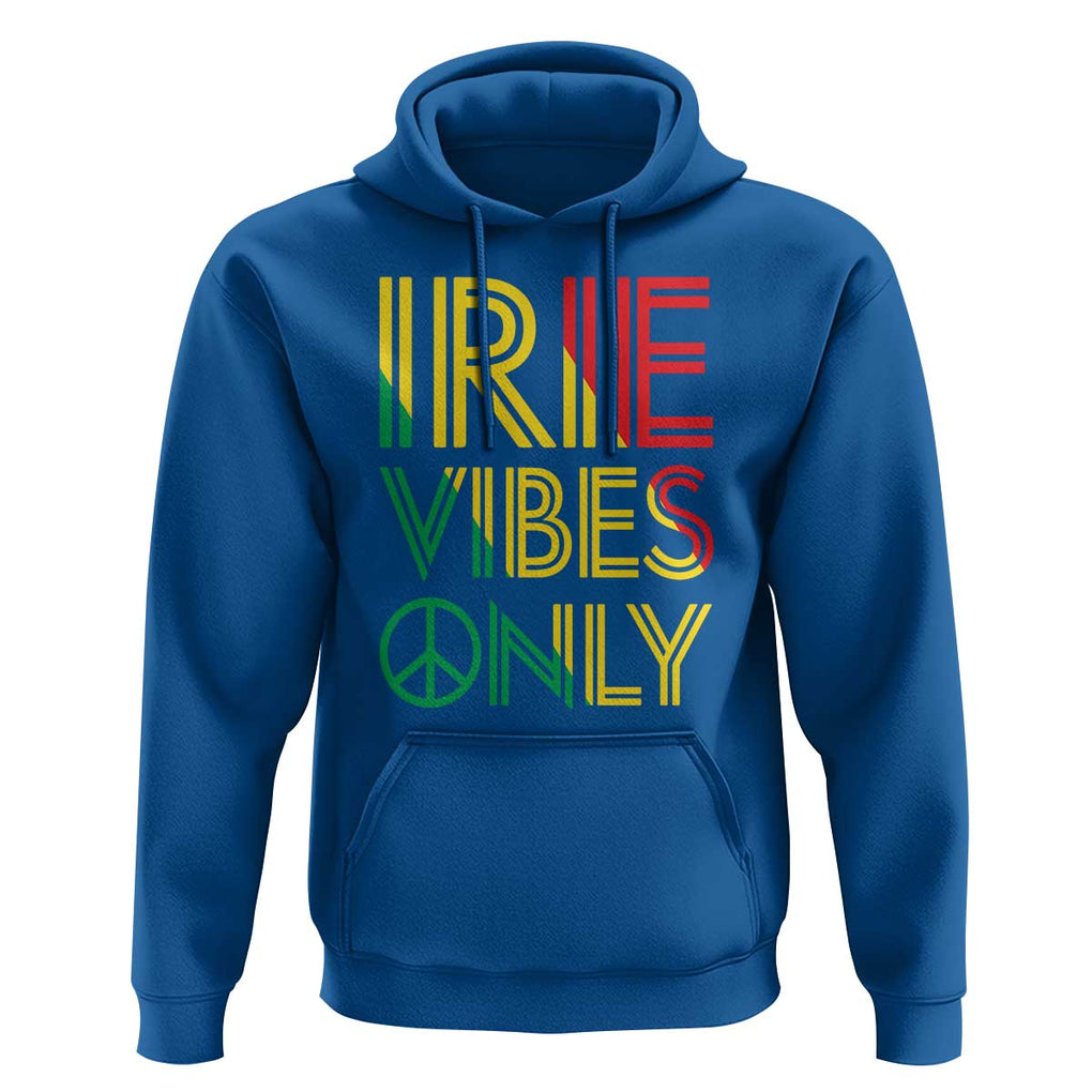 Irie Vibes Only Hoodie Rasta Reggae Roots Flag Music TS11 Royal Blue Print Your Wear
