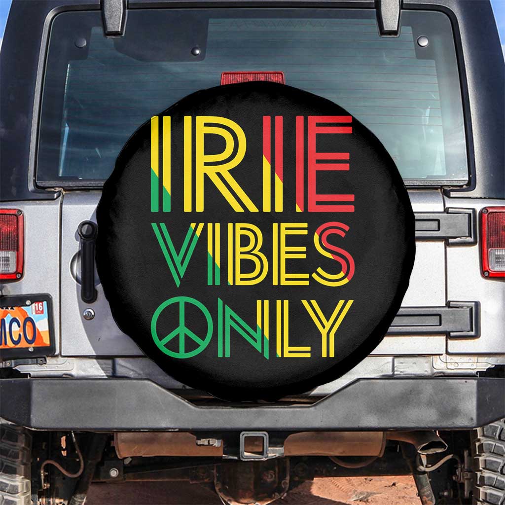 Irie Vibes Only Spare Tire Cover Rasta Reggae Roots Flag Music TS11 No hole Black Print Your Wear