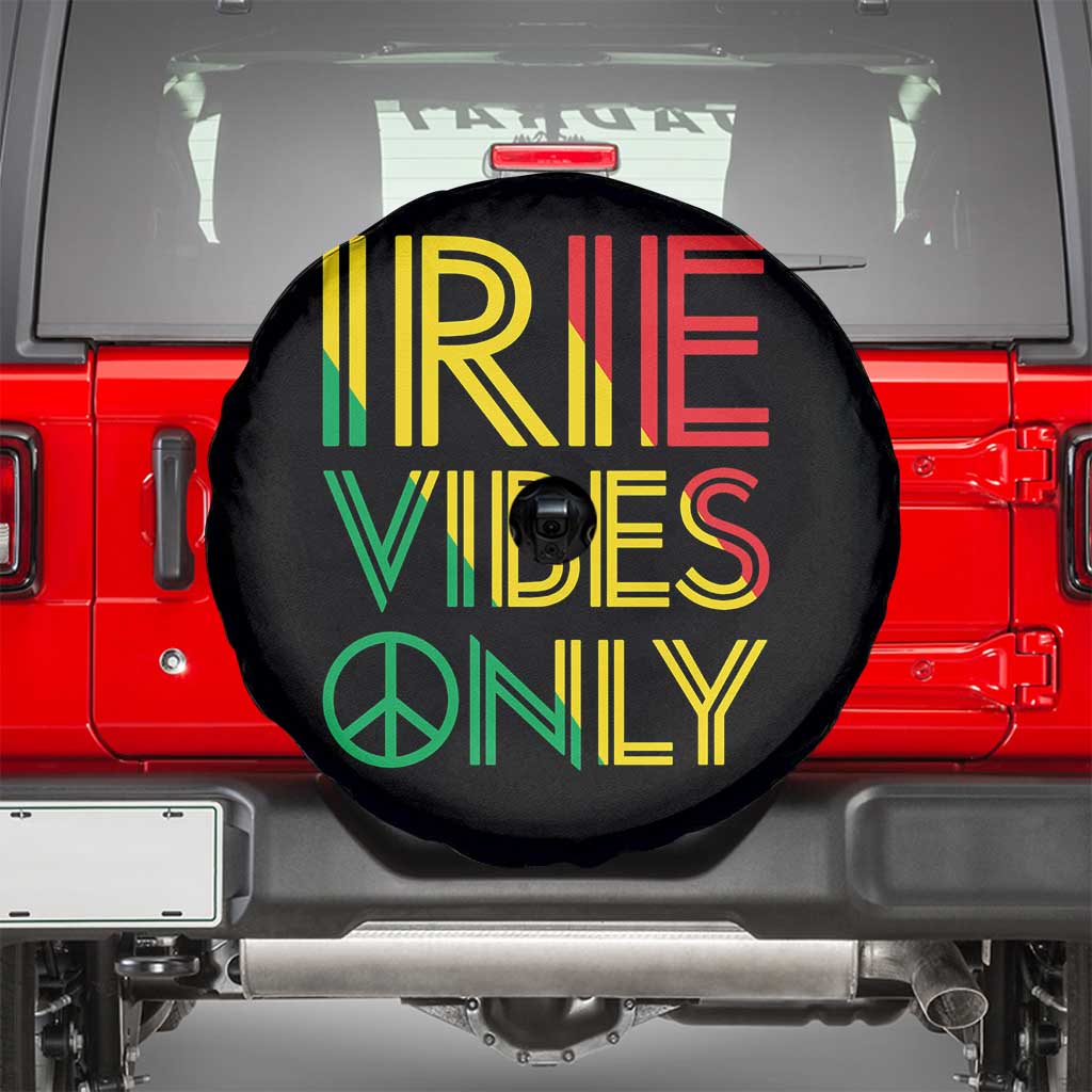 Irie Vibes Only Spare Tire Cover Rasta Reggae Roots Flag Music TS11 Black Print Your Wear