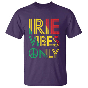 Irie Vibes Only T Shirt Rasta Reggae Roots Flag Music TS11 Purple Print Your Wear