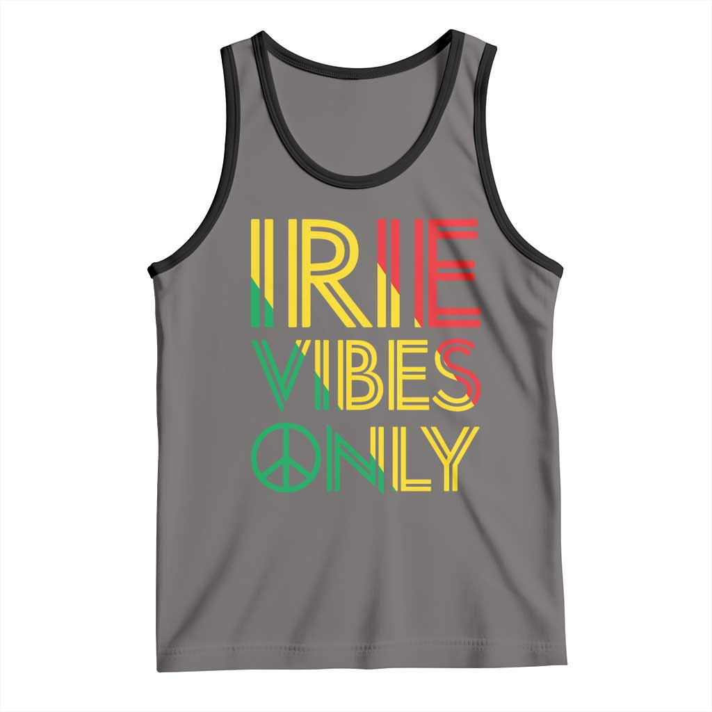 Irie Vibes Only Tank Top Rasta Reggae Roots Flag Music TS11 Deep Heather Black Print Your Wear