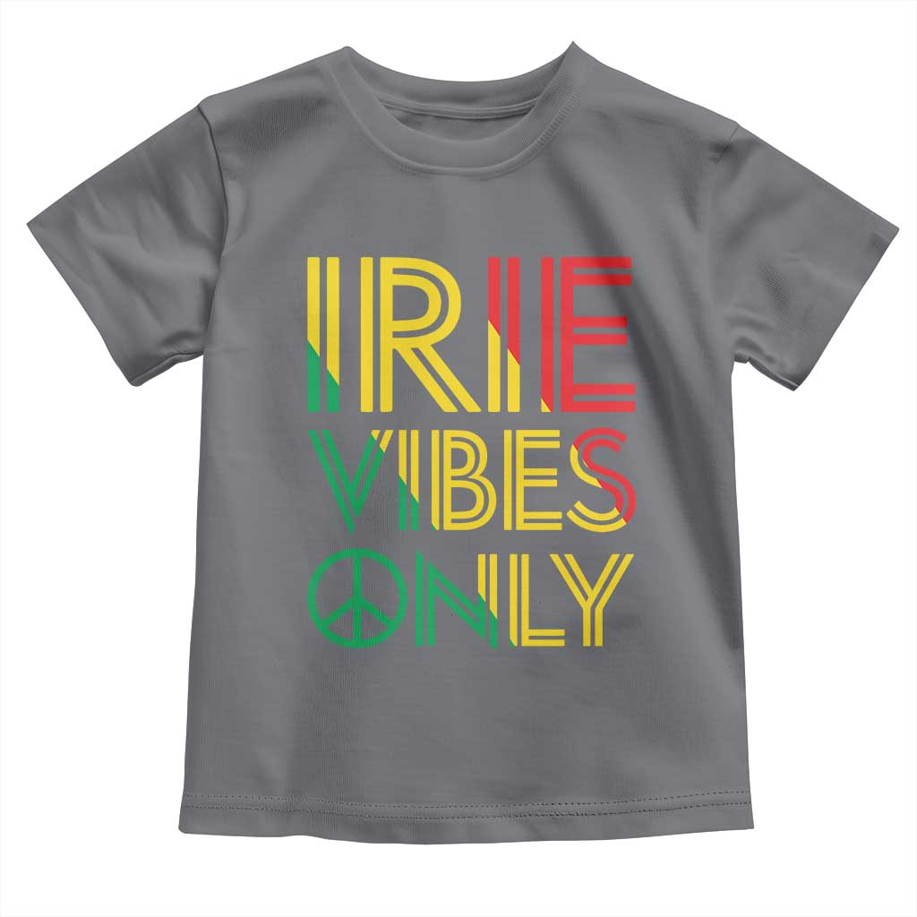 Irie Vibes Only Toddler T Shirt Rasta Reggae Roots Flag Music TS11 Charcoal Print Your Wear