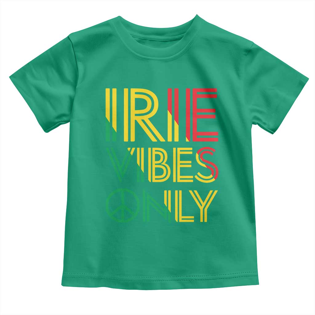 Irie Vibes Only Toddler T Shirt Rasta Reggae Roots Flag Music TS11 Irish Green Print Your Wear