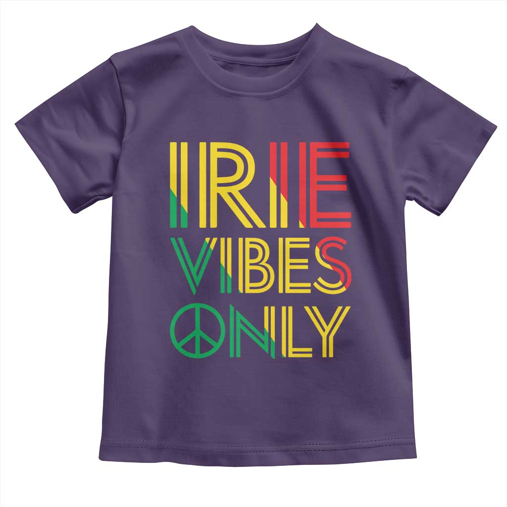 Irie Vibes Only Toddler T Shirt Rasta Reggae Roots Flag Music TS11 Purple Print Your Wear