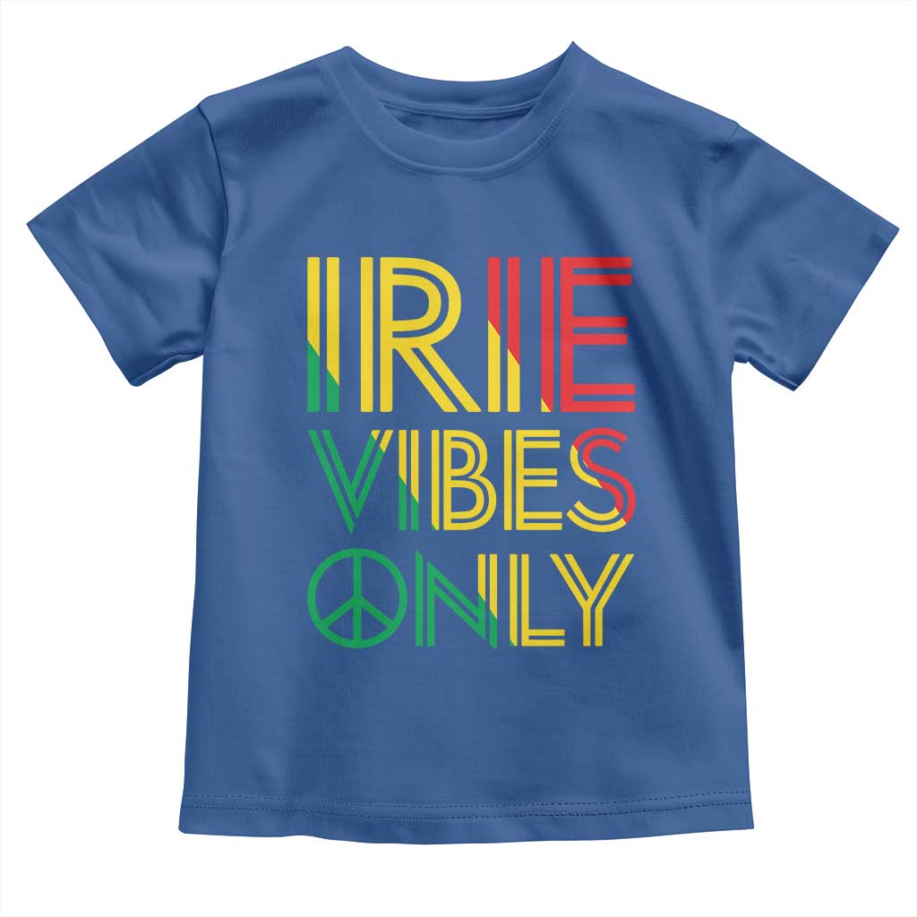 Irie Vibes Only Toddler T Shirt Rasta Reggae Roots Flag Music TS11 Royal Blue Print Your Wear