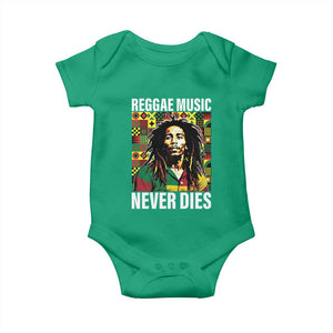 Legend Bob Baby Onesie Reggae Music Never Dies Rasta TS11 Irish Green Print Your Wear