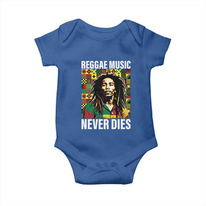 Legend Bob Baby Onesie Reggae Music Never Dies Rasta TS11 Royal Blue Print Your Wear