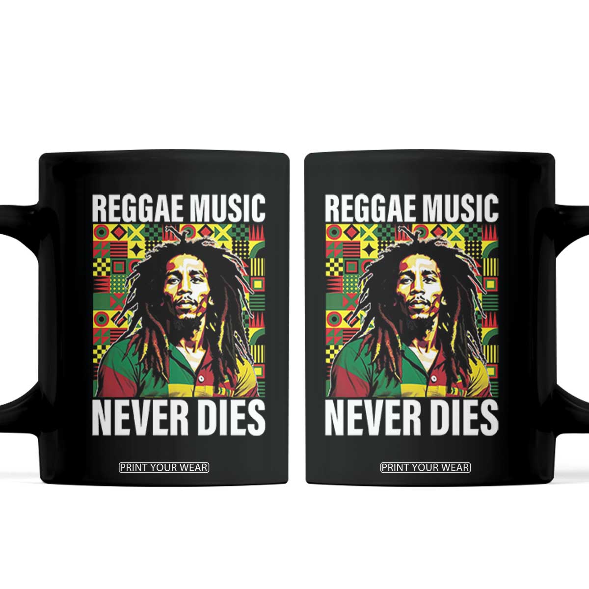 Legend Bob Coffee Mug Reggae Music Never Dies Rasta TS11 Black Print Your Wear
