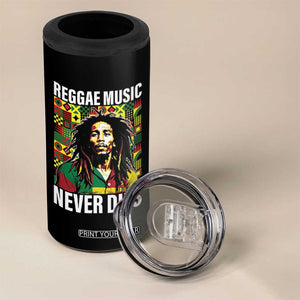Legend Bob 4 in 1 Can Cooler Tumbler Reggae Music Never Dies Rasta TS11 Print Your Wear