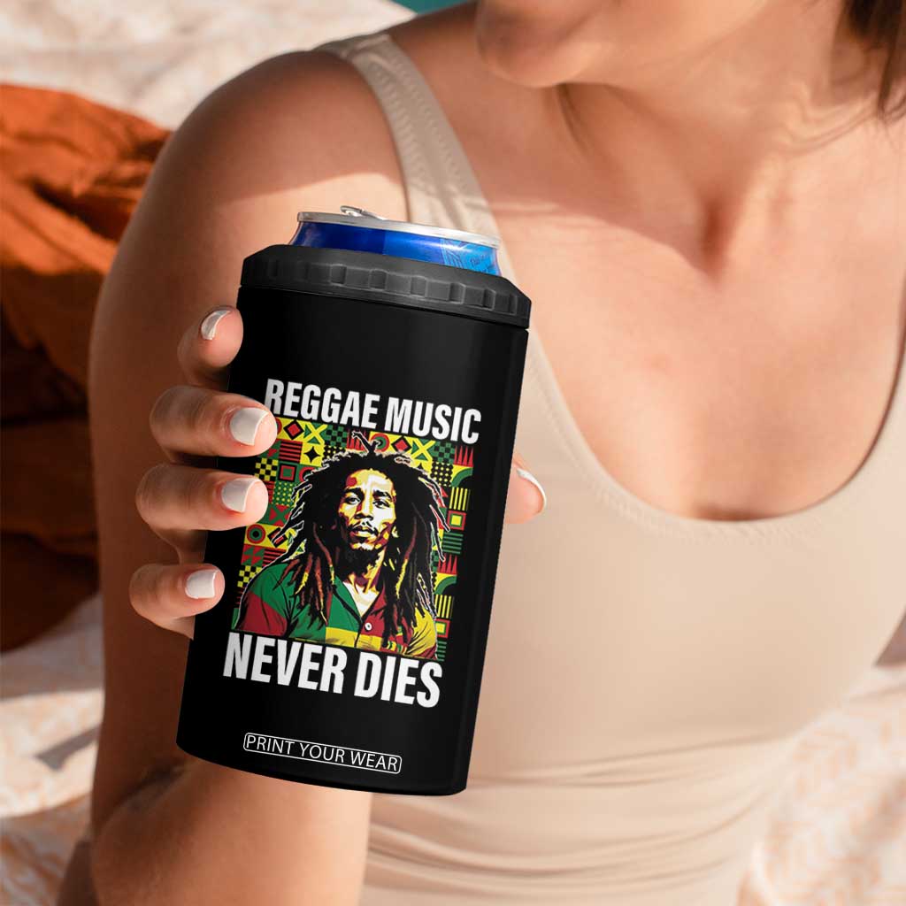 Legend Bob 4 in 1 Can Cooler Tumbler Reggae Music Never Dies Rasta TS11 Print Your Wear