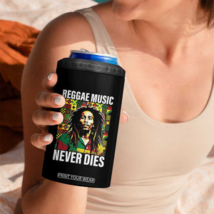 Legend Bob 4 in 1 Can Cooler Tumbler Reggae Music Never Dies Rasta TS11 Print Your Wear