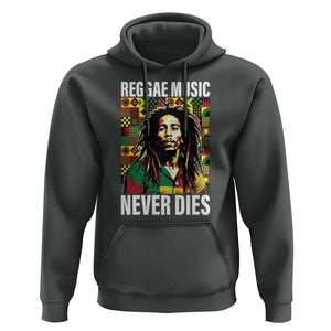 Legend Bob Hoodie Reggae Music Never Dies Rasta TS11 Dark Heather Print Your Wear