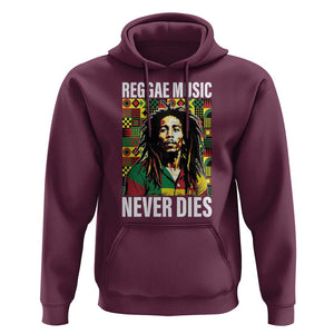 Legend Bob Hoodie Reggae Music Never Dies Rasta TS11 Maroon Print Your Wear