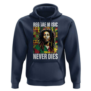 Legend Bob Hoodie Reggae Music Never Dies Rasta TS11 Navy Print Your Wear