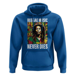 Legend Bob Hoodie Reggae Music Never Dies Rasta TS11 Royal Blue Print Your Wear