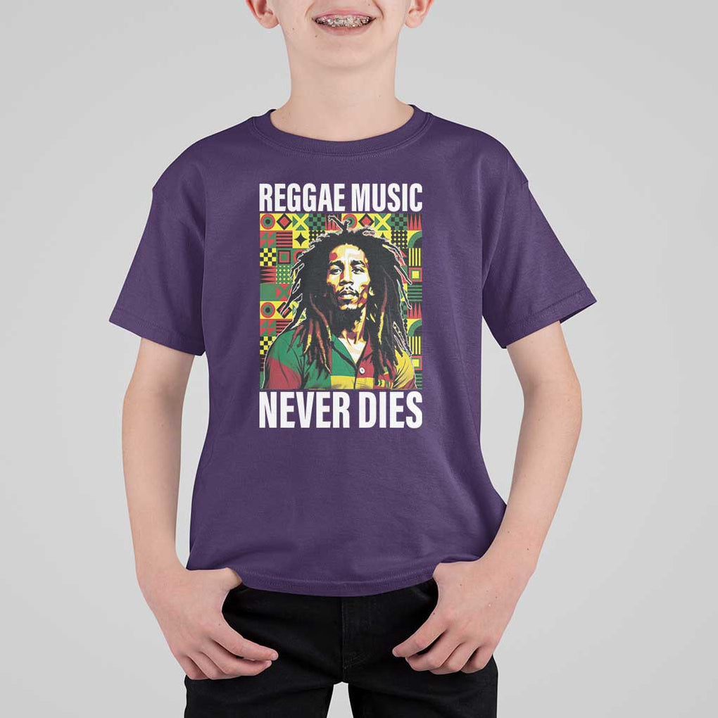 Legend Bob T Shirt For Kid Reggae Music Never Dies Rasta TS11 Purple Print Your Wear