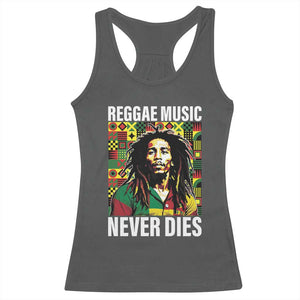 Legend Bob Racerback Tank Top Reggae Music Never Dies Rasta TS11 Dark Heather Print Your Wear