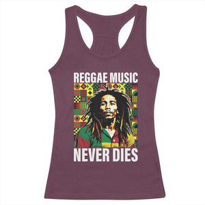 Legend Bob Racerback Tank Top Reggae Music Never Dies Rasta TS11 Maroon Print Your Wear