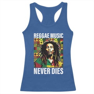 Legend Bob Racerback Tank Top Reggae Music Never Dies Rasta TS11 Royal Blue Print Your Wear