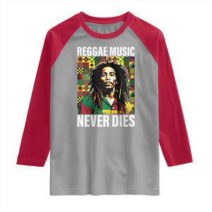 Legend Bob Raglan Shirt Reggae Music Never Dies Rasta TS11 Sport Gray Red Print Your Wear
